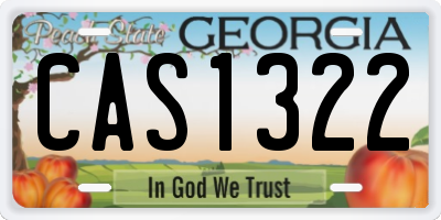 GA license plate CAS1322