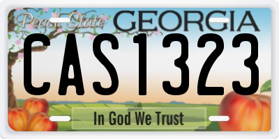 GA license plate CAS1323