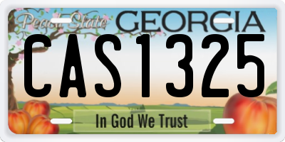 GA license plate CAS1325