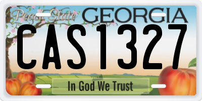 GA license plate CAS1327