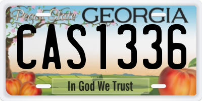 GA license plate CAS1336
