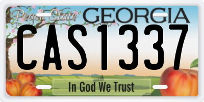 GA license plate CAS1337