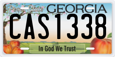 GA license plate CAS1338