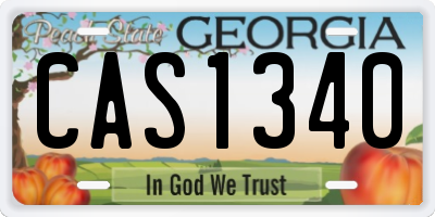 GA license plate CAS1340