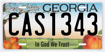 GA license plate CAS1343