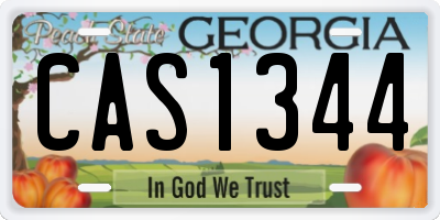 GA license plate CAS1344