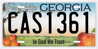 GA license plate CAS1361