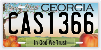 GA license plate CAS1366