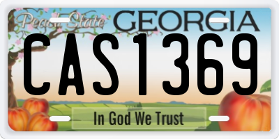 GA license plate CAS1369