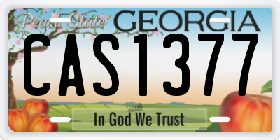 GA license plate CAS1377