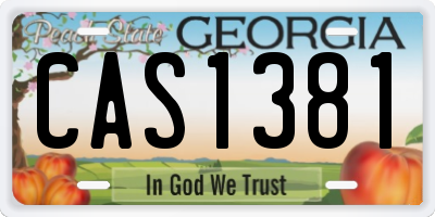 GA license plate CAS1381