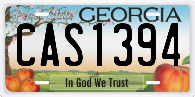 GA license plate CAS1394