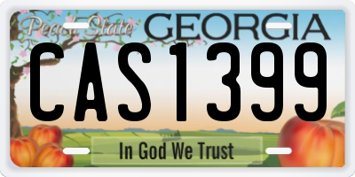 GA license plate CAS1399