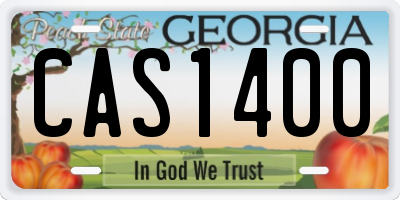 GA license plate CAS1400