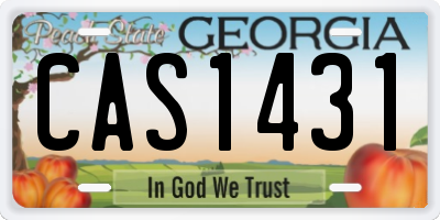 GA license plate CAS1431