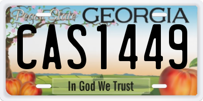 GA license plate CAS1449