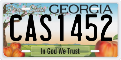 GA license plate CAS1452