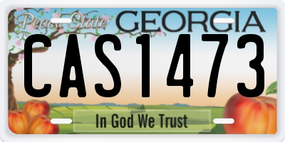 GA license plate CAS1473