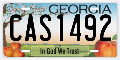 GA license plate CAS1492