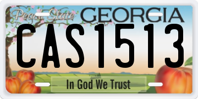 GA license plate CAS1513