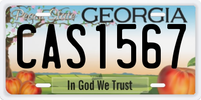 GA license plate CAS1567