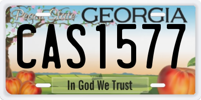 GA license plate CAS1577