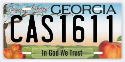 GA license plate CAS1611