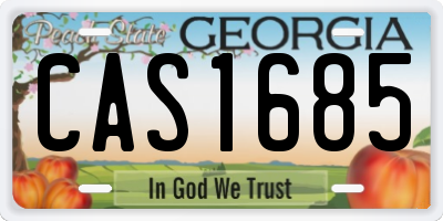 GA license plate CAS1685