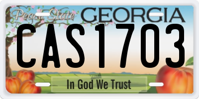 GA license plate CAS1703