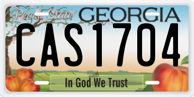 GA license plate CAS1704
