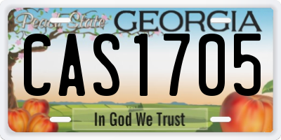 GA license plate CAS1705