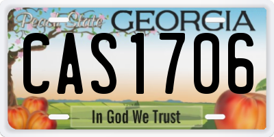 GA license plate CAS1706