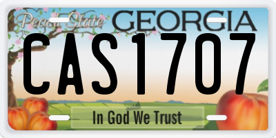 GA license plate CAS1707