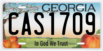 GA license plate CAS1709