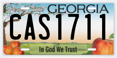 GA license plate CAS1711