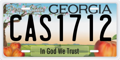GA license plate CAS1712
