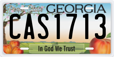 GA license plate CAS1713