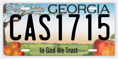 GA license plate CAS1715