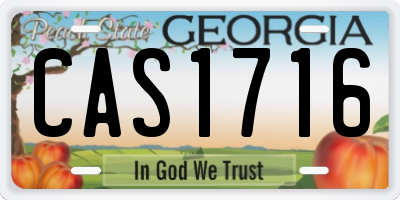 GA license plate CAS1716