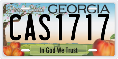 GA license plate CAS1717