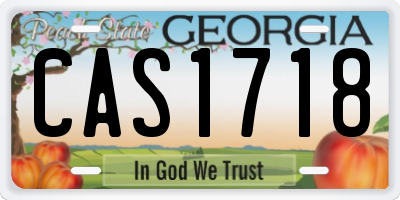 GA license plate CAS1718