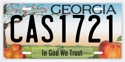 GA license plate CAS1721