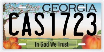 GA license plate CAS1723