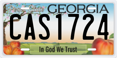 GA license plate CAS1724