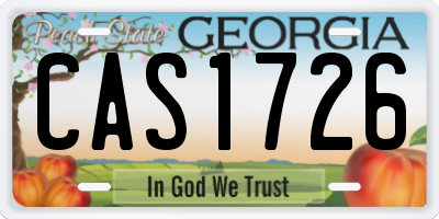 GA license plate CAS1726