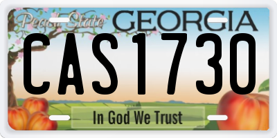 GA license plate CAS1730