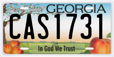 GA license plate CAS1731
