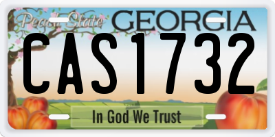 GA license plate CAS1732