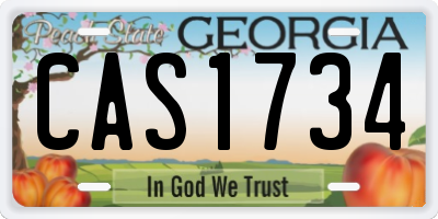 GA license plate CAS1734