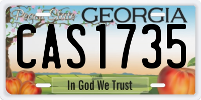 GA license plate CAS1735